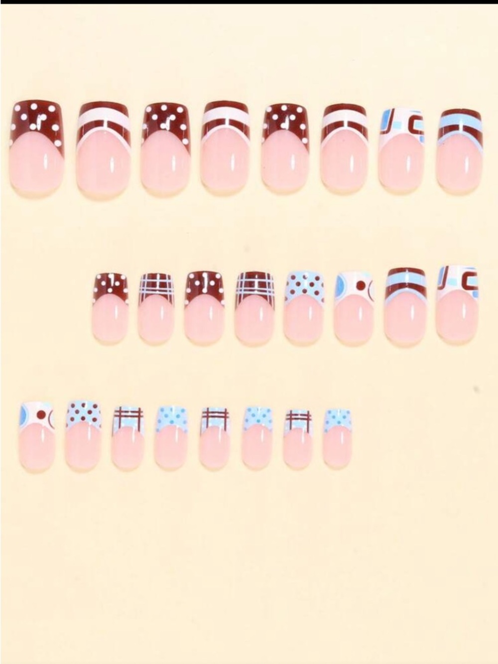 Y2K Swirls & Circles Square Nails NWT - Picture 2 of 3
